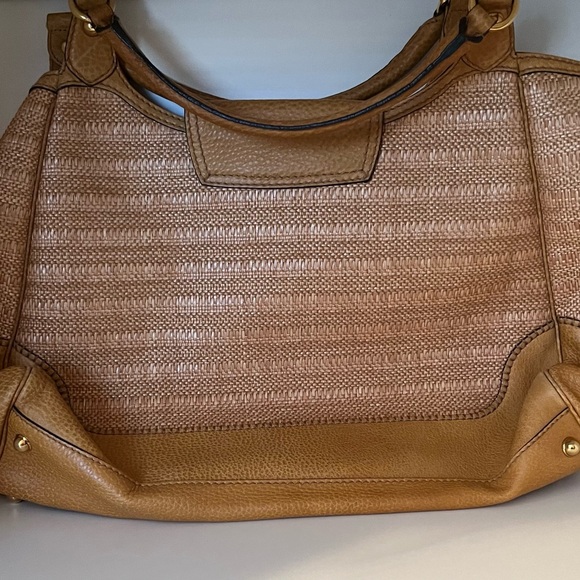 GUCCI Pelham Raffia Tote Authentic Straw Leather Bag - Picture 5 of 7